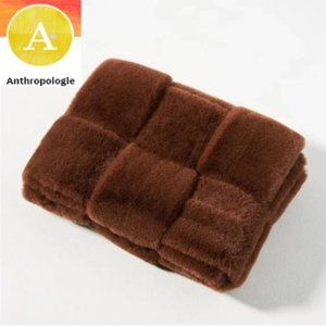 Anthropologie ❣️Chocolate Faux Fur Woven Fluffy Versatile Clutch/Crossbody Bag